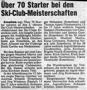 HNA-Bericht Clubmeisterschaft 1985