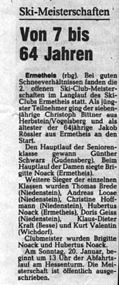 HNA-Bericht 1 Clubmeisterschaft 1985 Langlauf