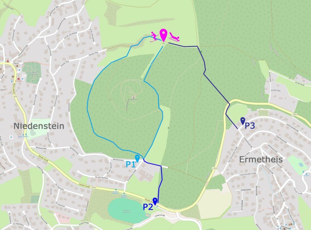 Anfahrt und Parken / Quelle: openstreetmap.org