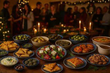 Jahresabschlussessen Illustration